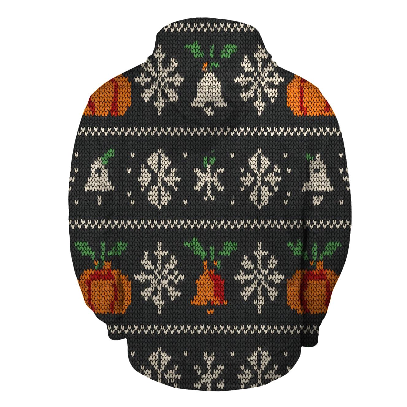 Nordic Pumpkin Fair Isle Row embroidered hoodies