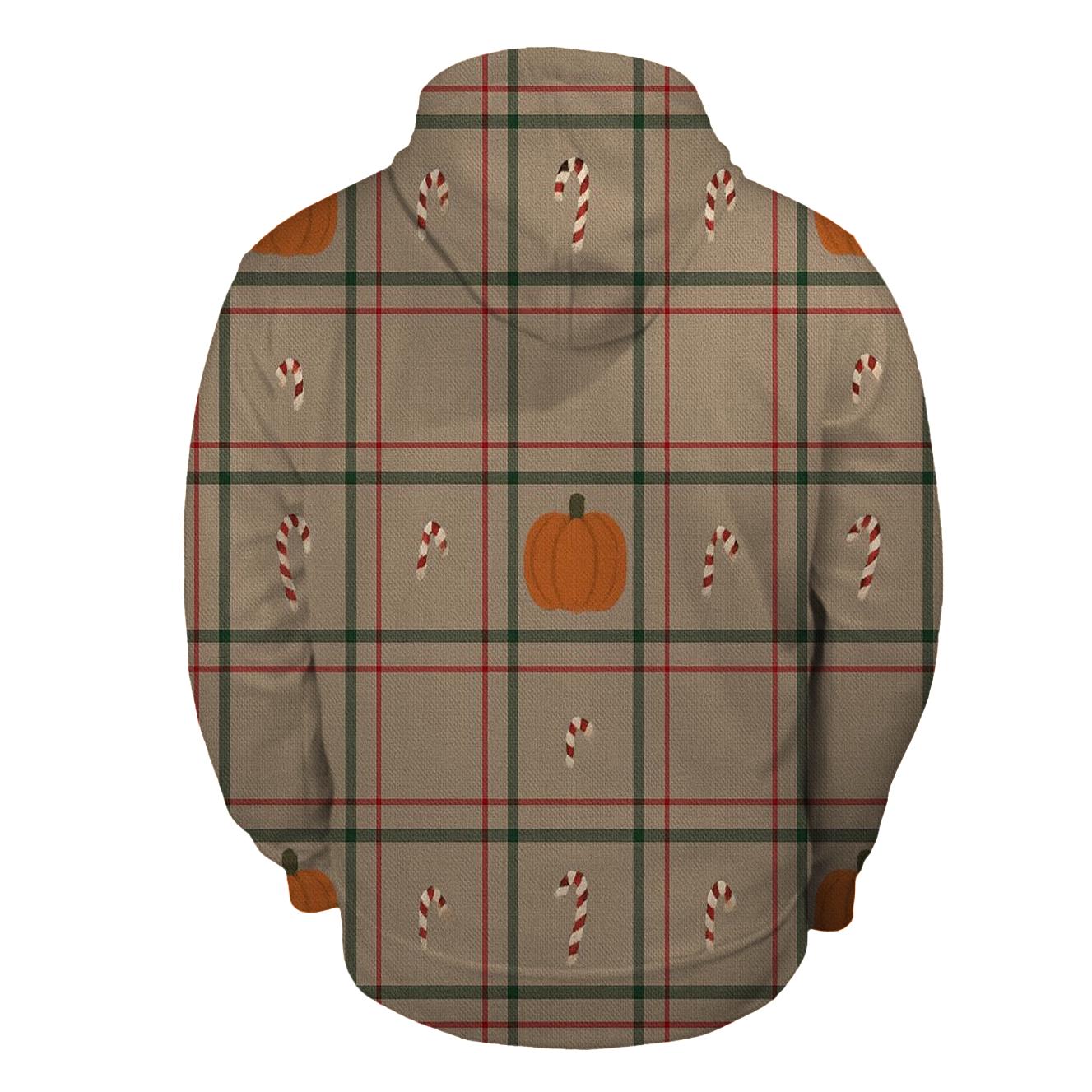 Gingham Pumpkin Plaid embroidered hoodies