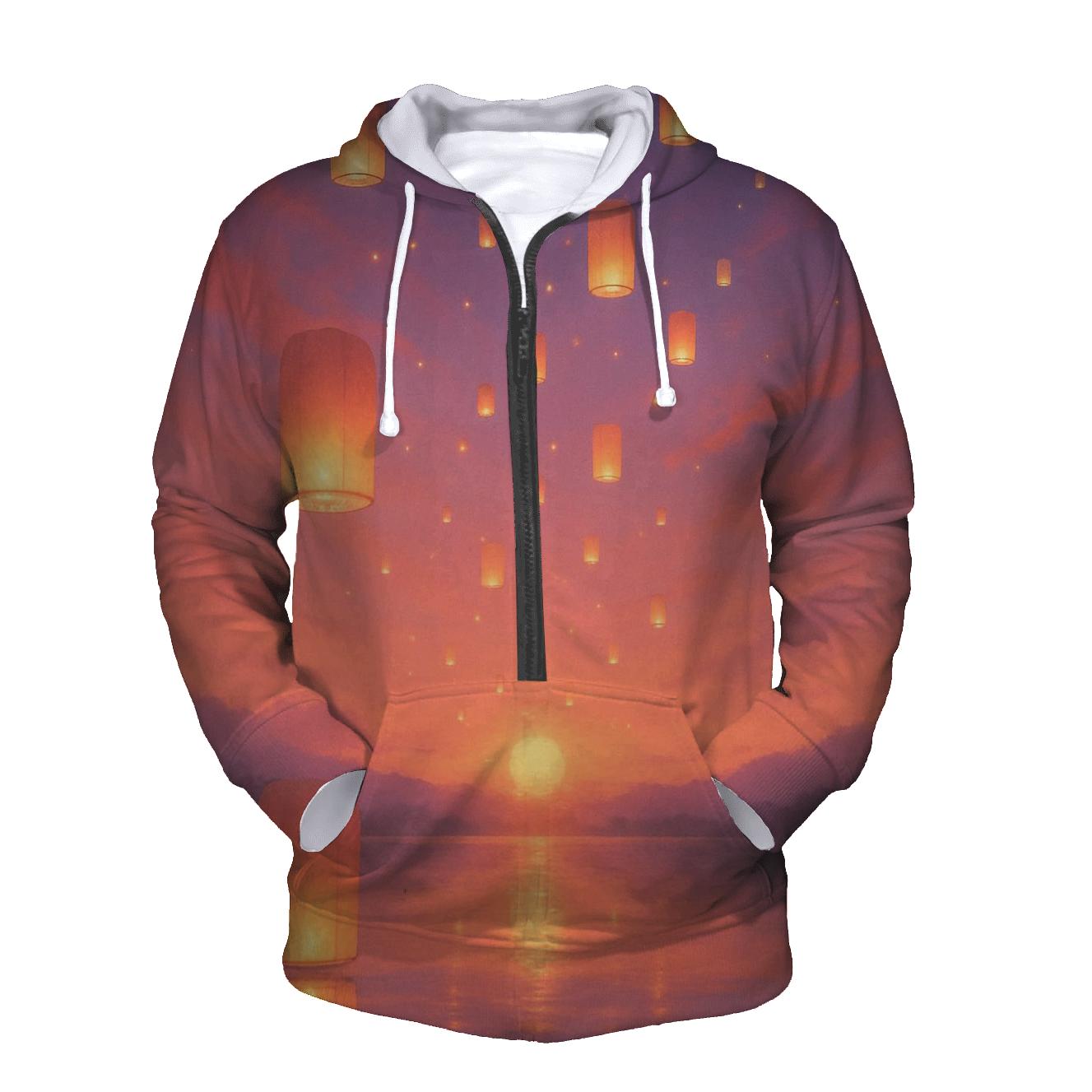Lanterns Over Lake lightweight hoodies