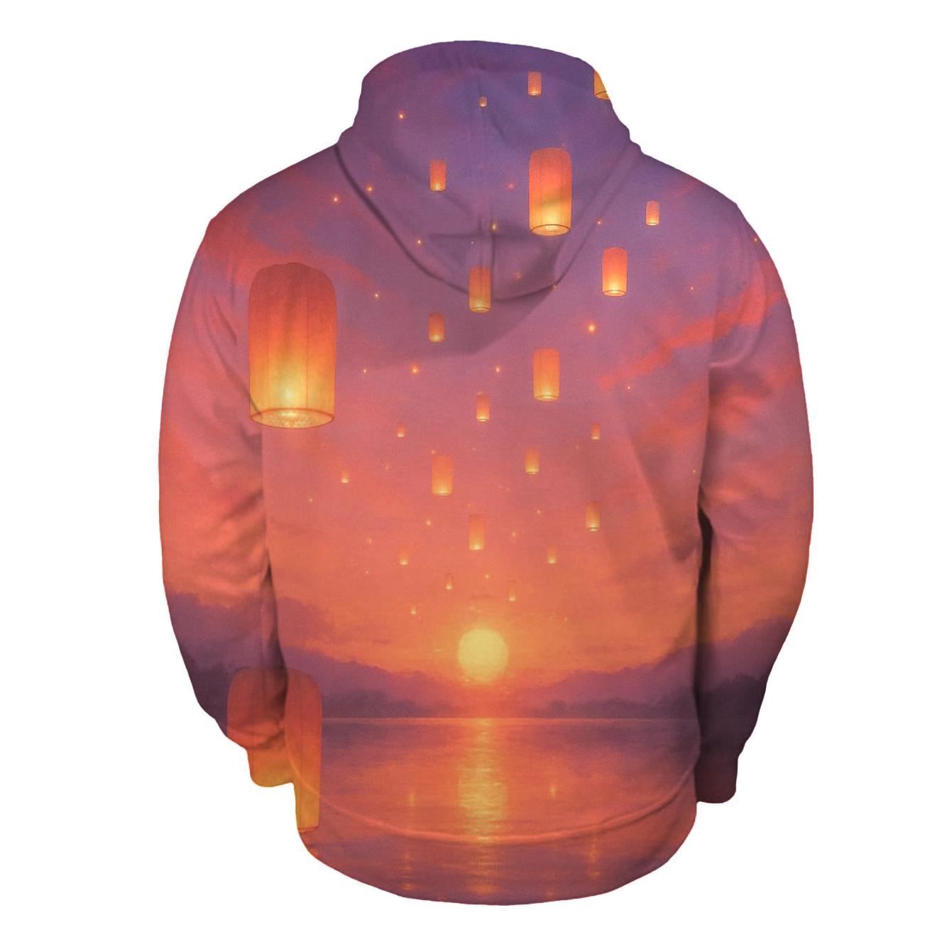 Lanterns Over Lake lightweight hoodies