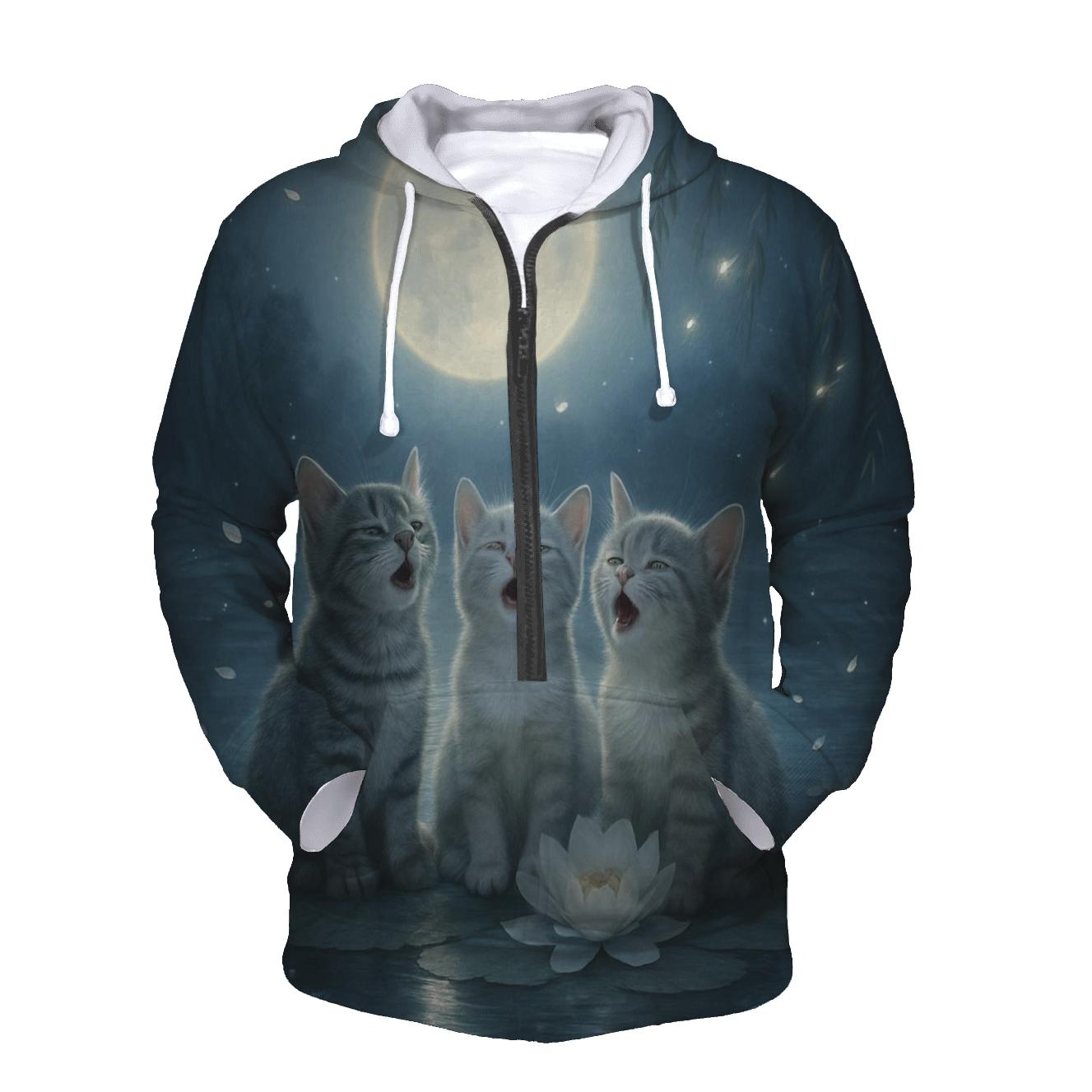 Moonlight Floral Kitty Chorus graphic hoodies