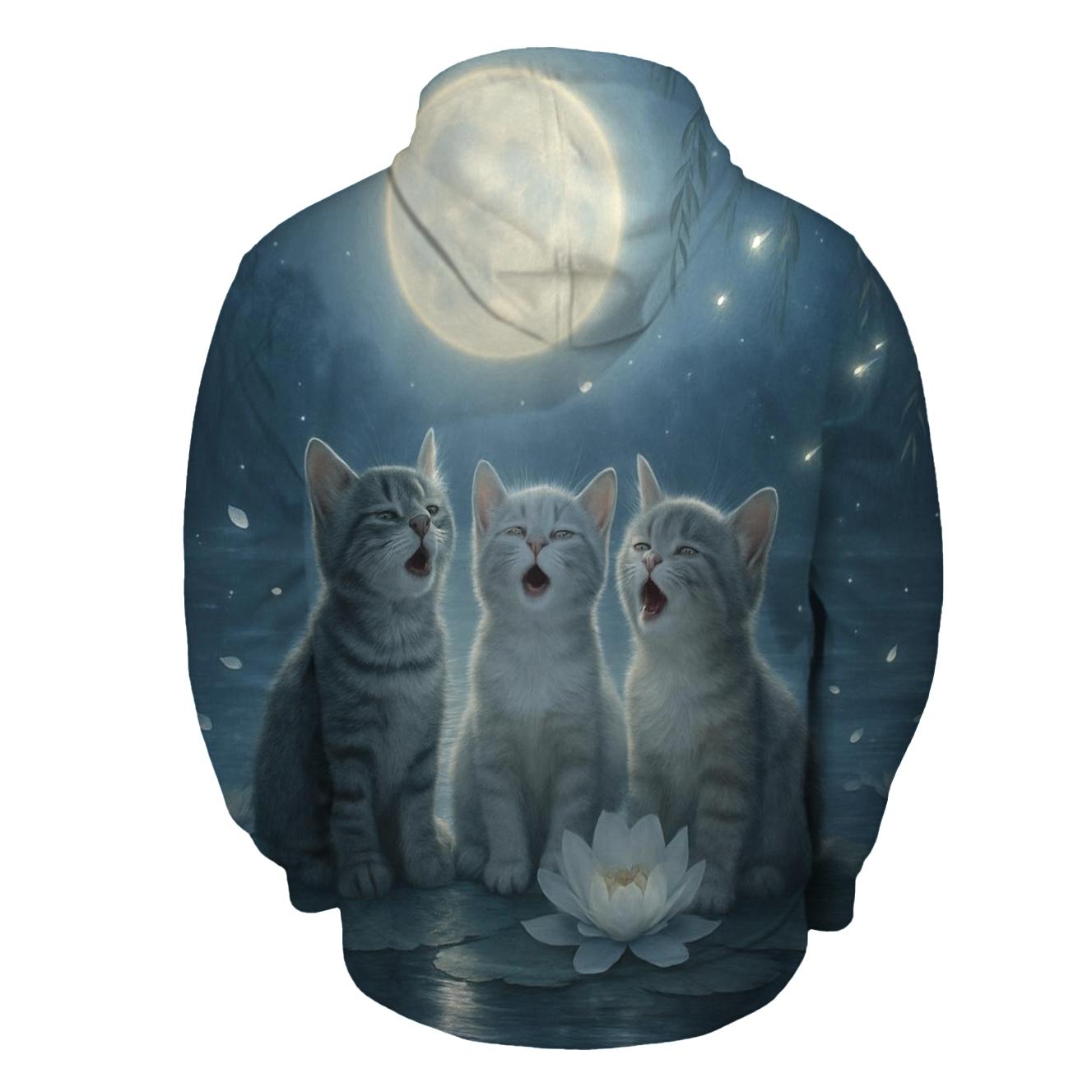 Moonlight Floral Kitty Chorus graphic hoodies