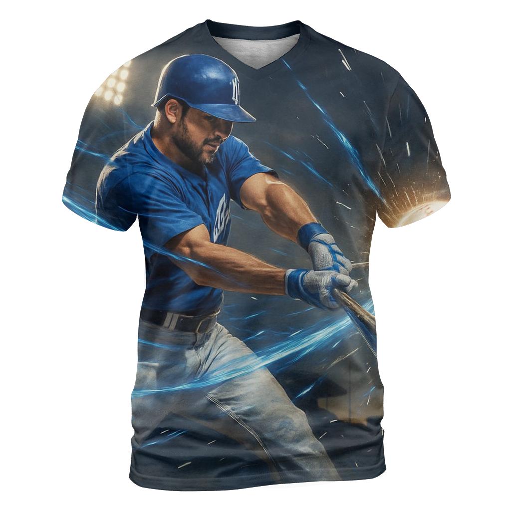 Blue Energy Swing vibrant all-over design tees