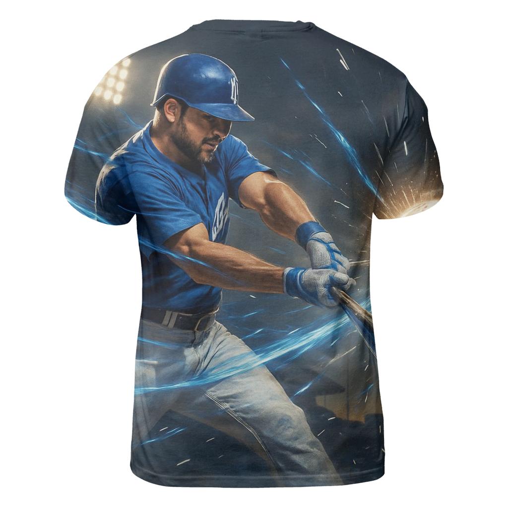 Blue Energy Swing vibrant all-over design tees