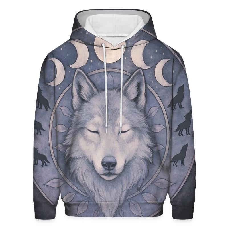 Spectral Mandala Wolf hoodie designs