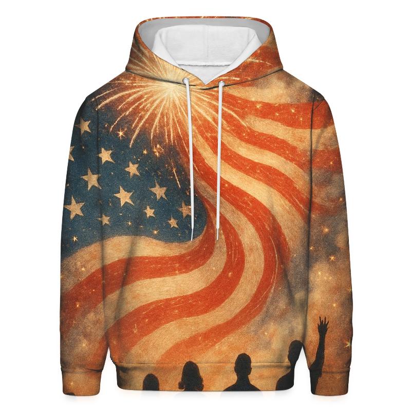 Firework Cascade embroidered hoodies