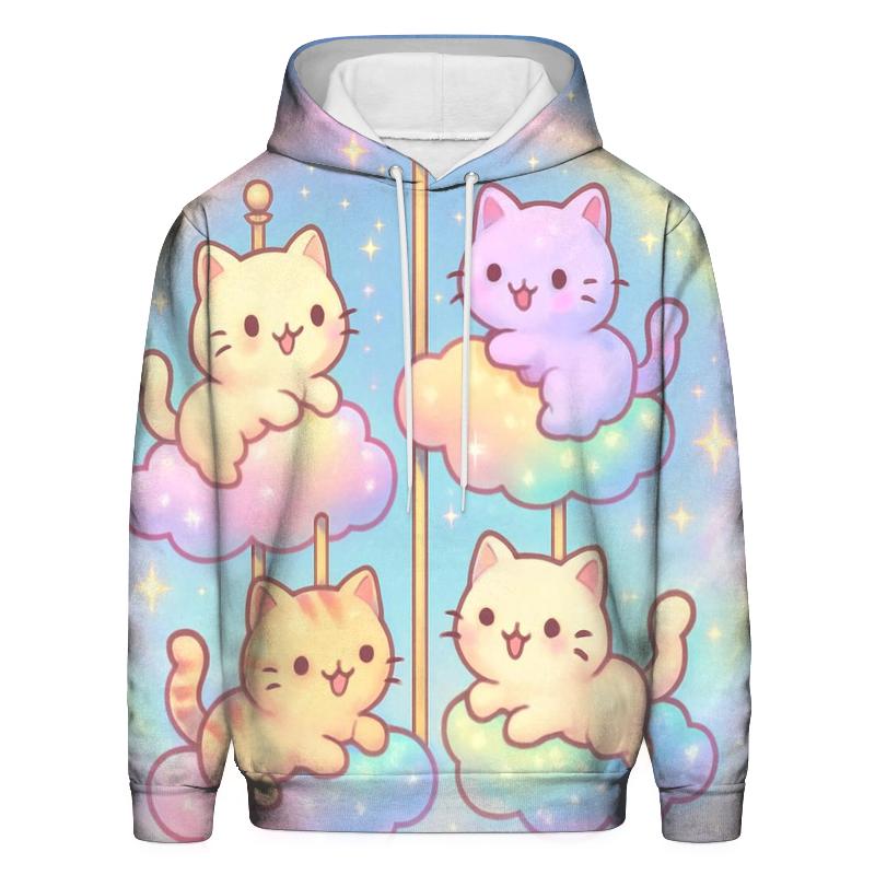 Carousel Cloud Kittens zip-up hoodies