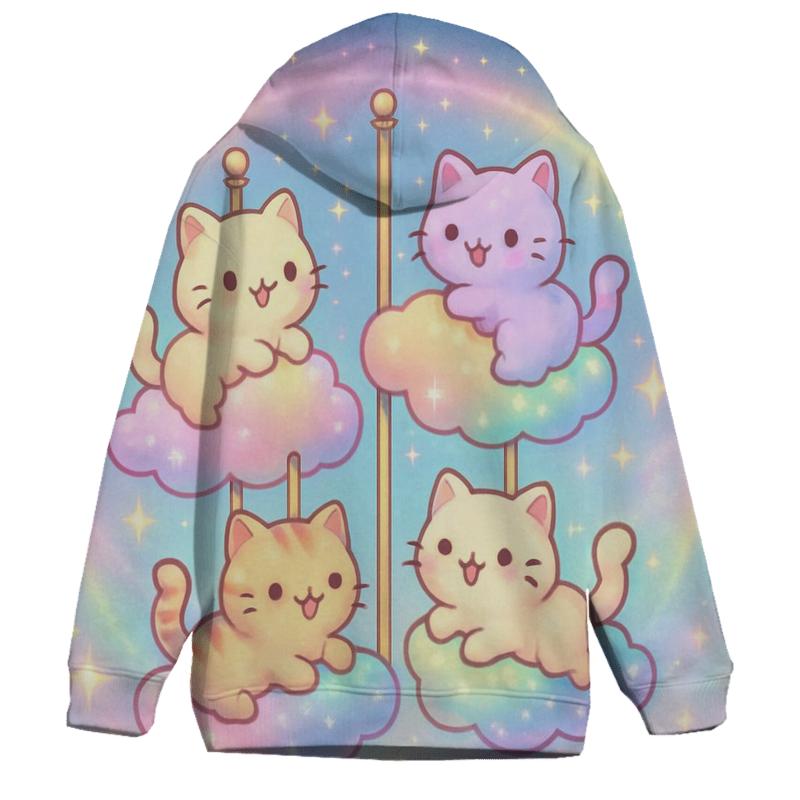 Carousel Cloud Kittens zip-up hoodies