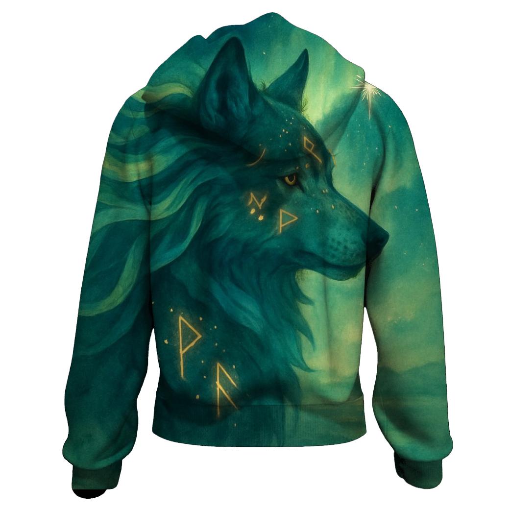 Aurora Shaman Wolf zip-up hoodies