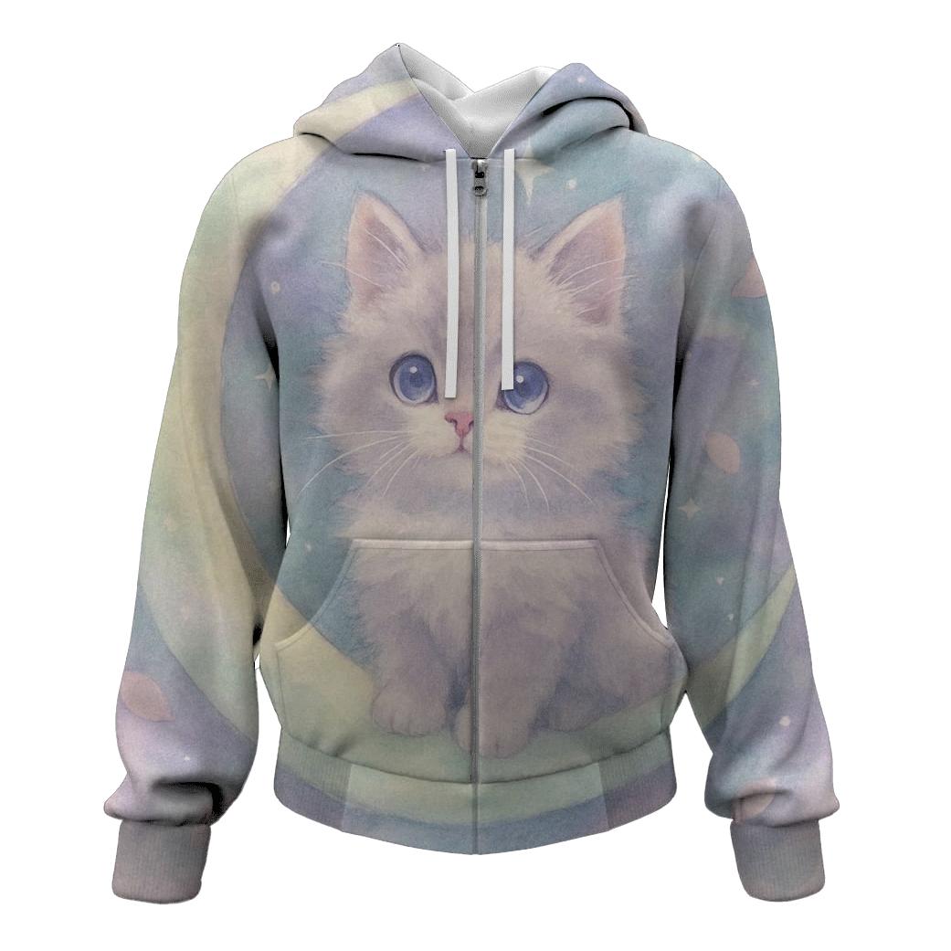 Stargazer Kitten Halo heavyweight hoodies