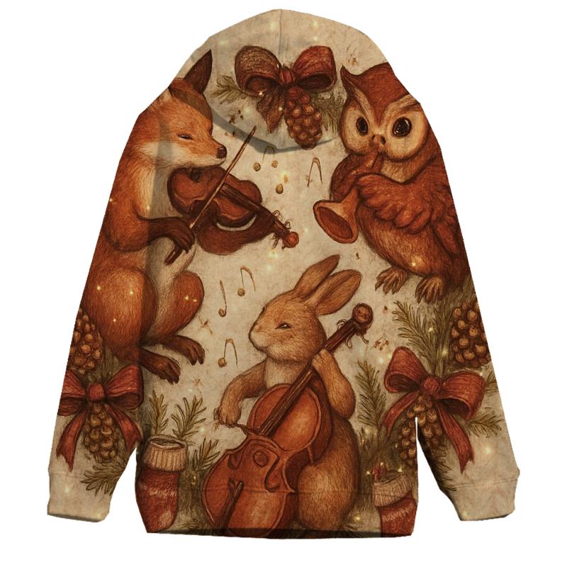 Wreath Of Woodland Choir zip-up hoodies