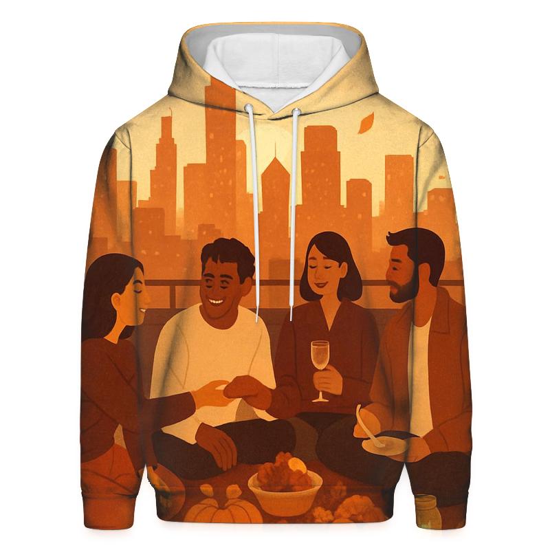 Golden Harvest Skyline graphic hoodies