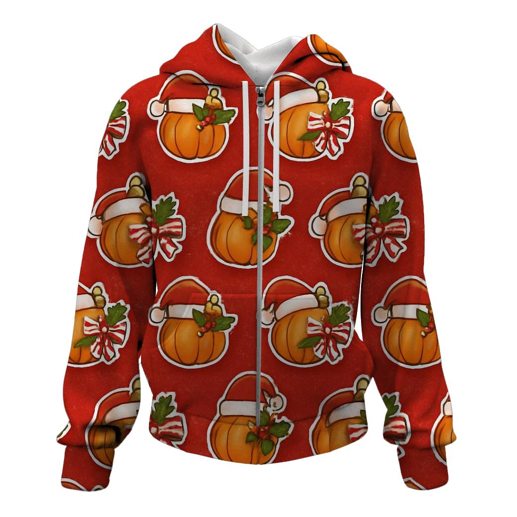 Santa Pumpkin Ornament Grid heavyweight hoodies