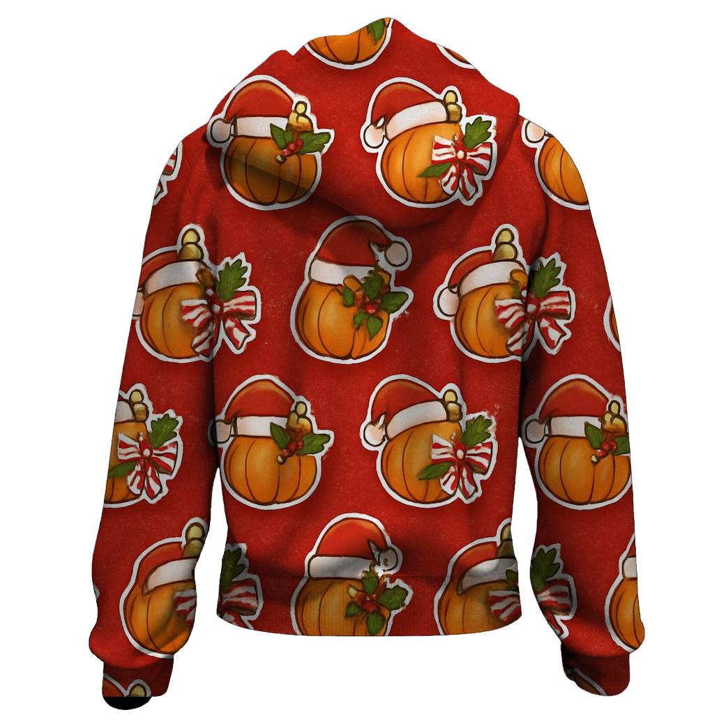 Santa Pumpkin Ornament Grid heavyweight hoodies