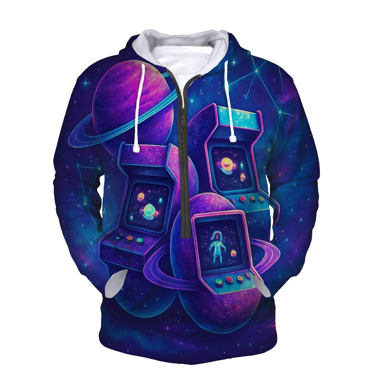 Retro Planet Arcade embroidered hoodies