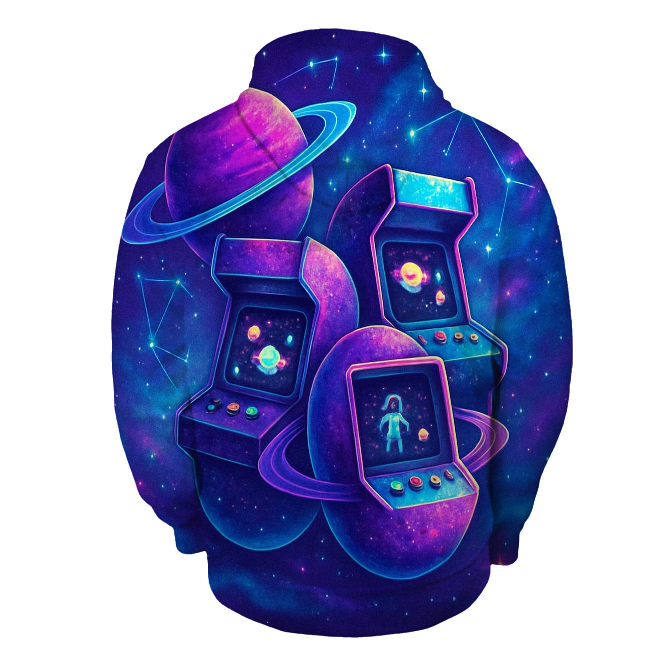 Retro Planet Arcade embroidered hoodies