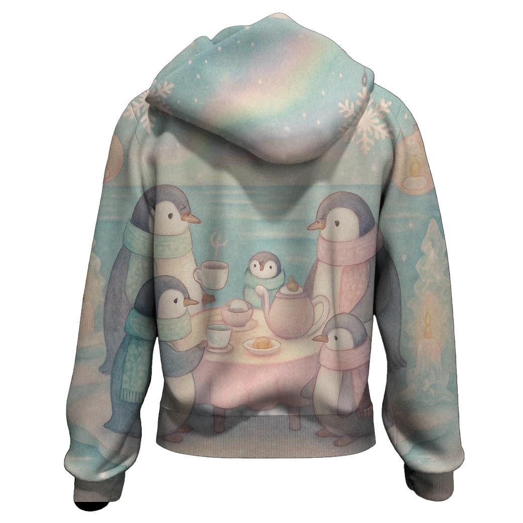 Penguin Evening Tea Party graphic hoodies