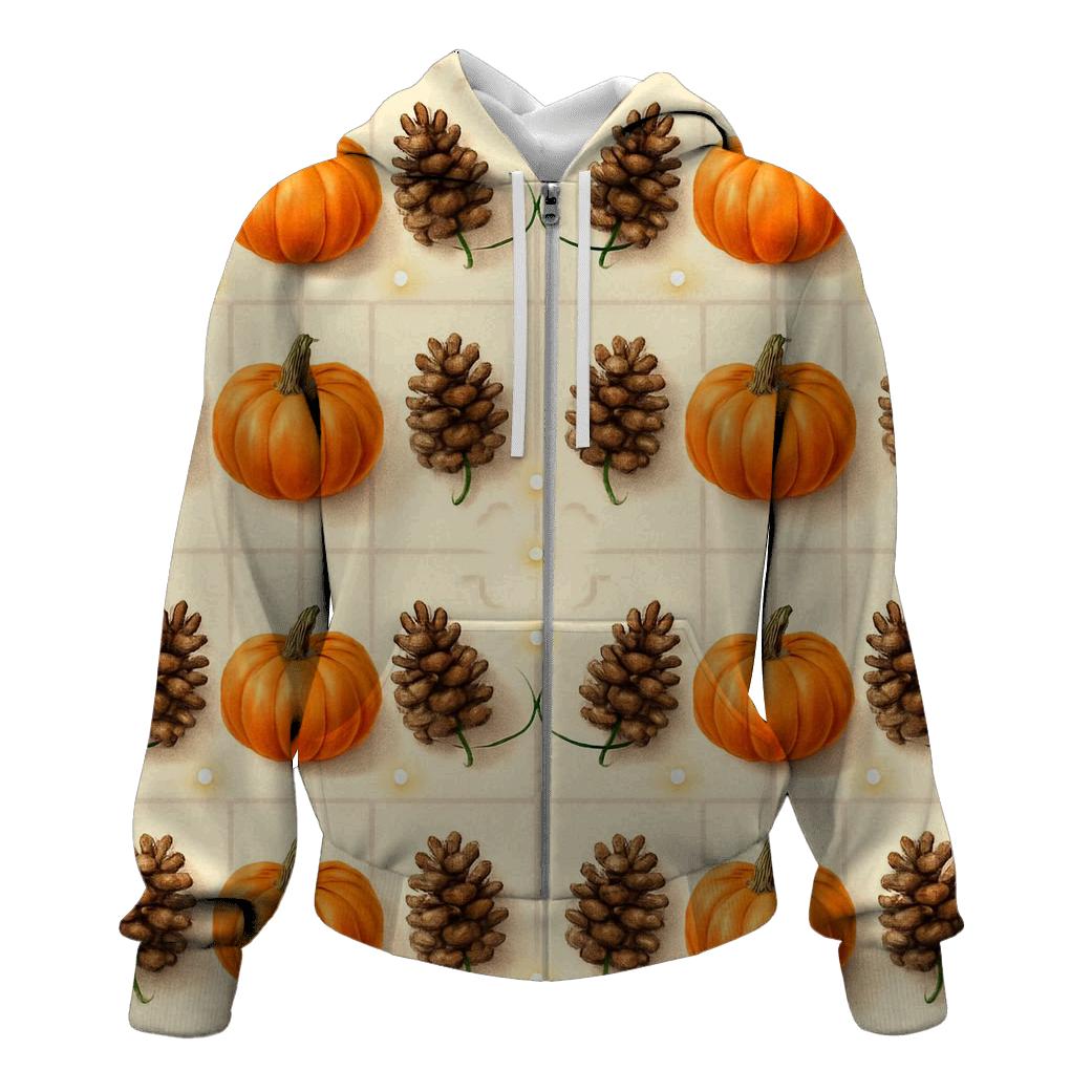 Pinecone Pumpkin Tile Lattice designer hoodies
