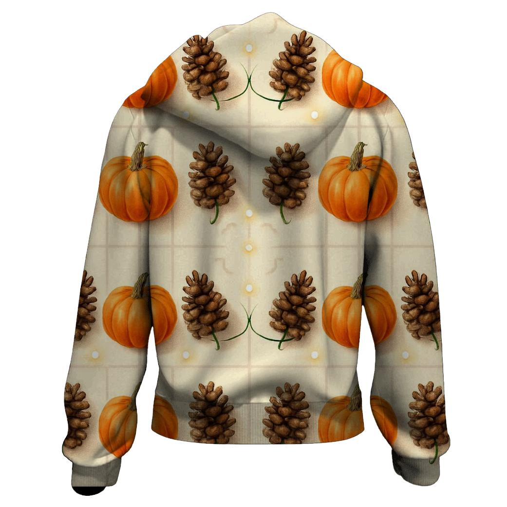 Pinecone Pumpkin Tile Lattice designer hoodies