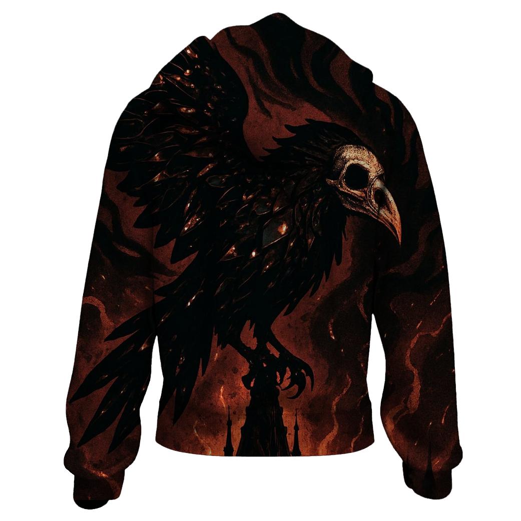 Raven Of The Hollow Eclipse embroidered hoodies