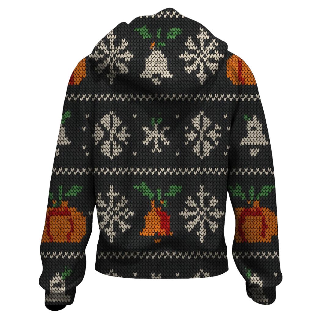 Nordic Pumpkin Fair Isle Row embroidered hoodies