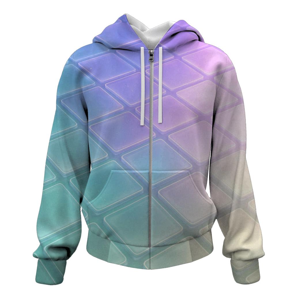 Iridescent Grid Meadow hoodies fashion