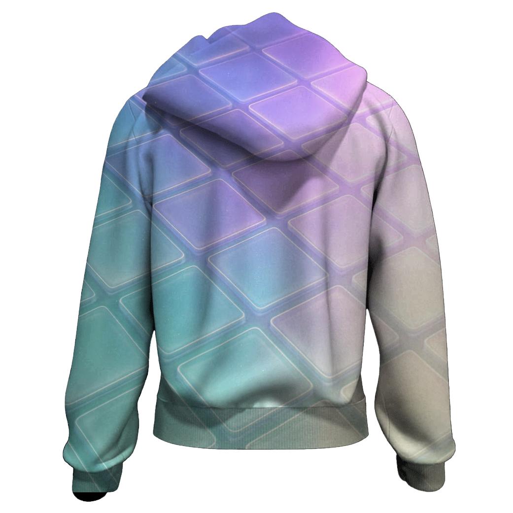 Iridescent Grid Meadow hoodies fashion