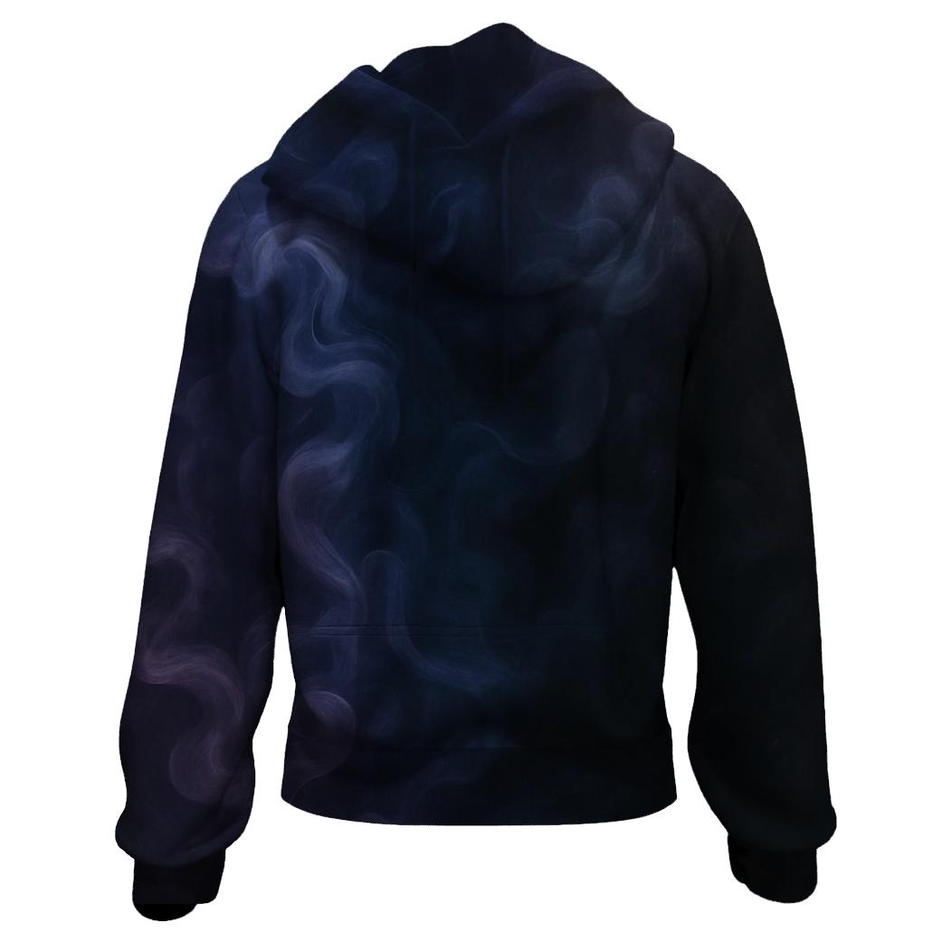 Luminous Smoke Drift printed hoodies