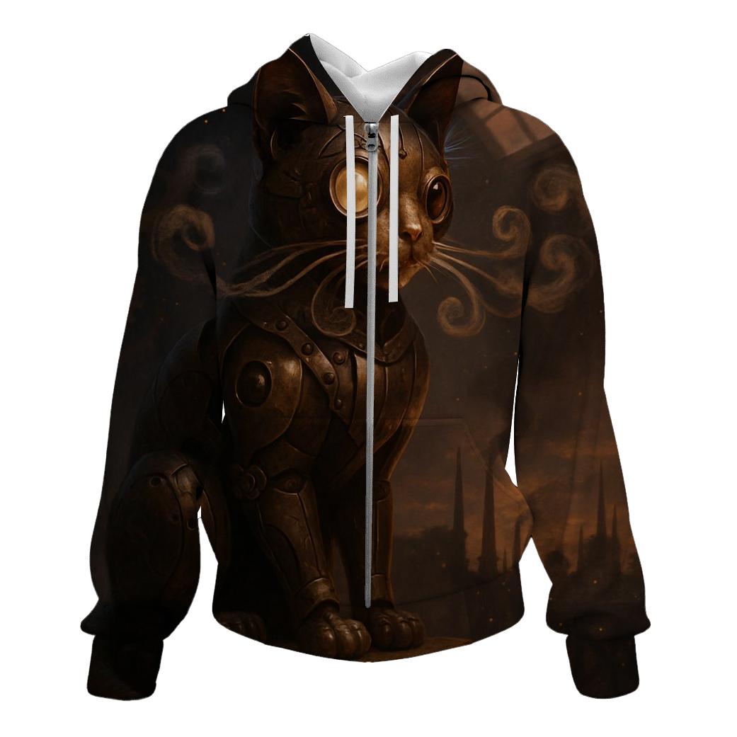 Clockwork Alley Mechanicat graphic hoodies