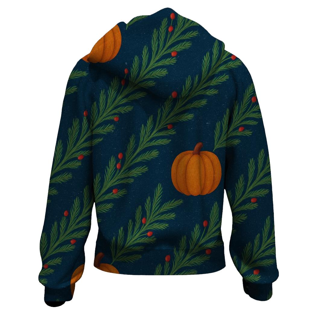 Bough And Pumpkin Alternating Chevron printed hoodies