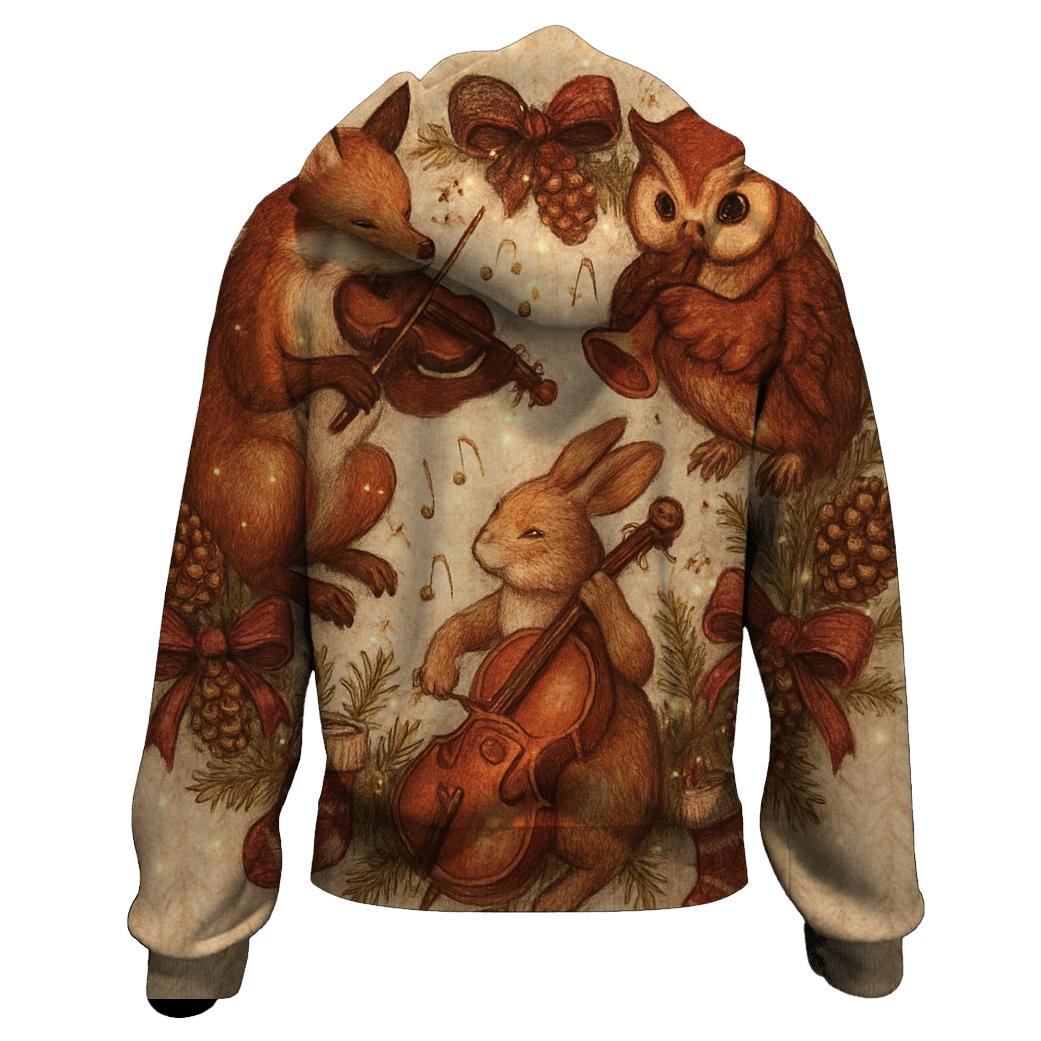 Wreath Of Woodland Choir zip-up hoodies