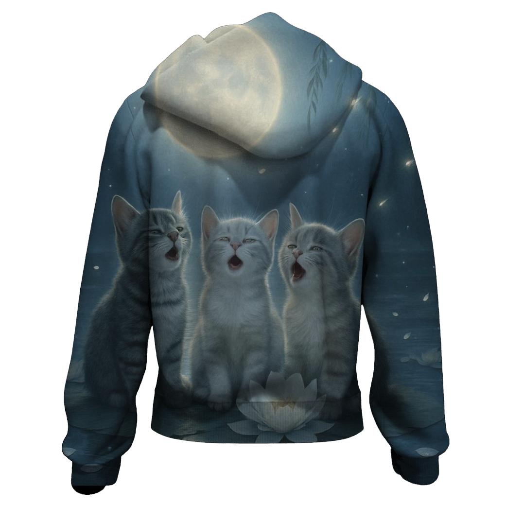 Moonlight Floral Kitty Chorus graphic hoodies