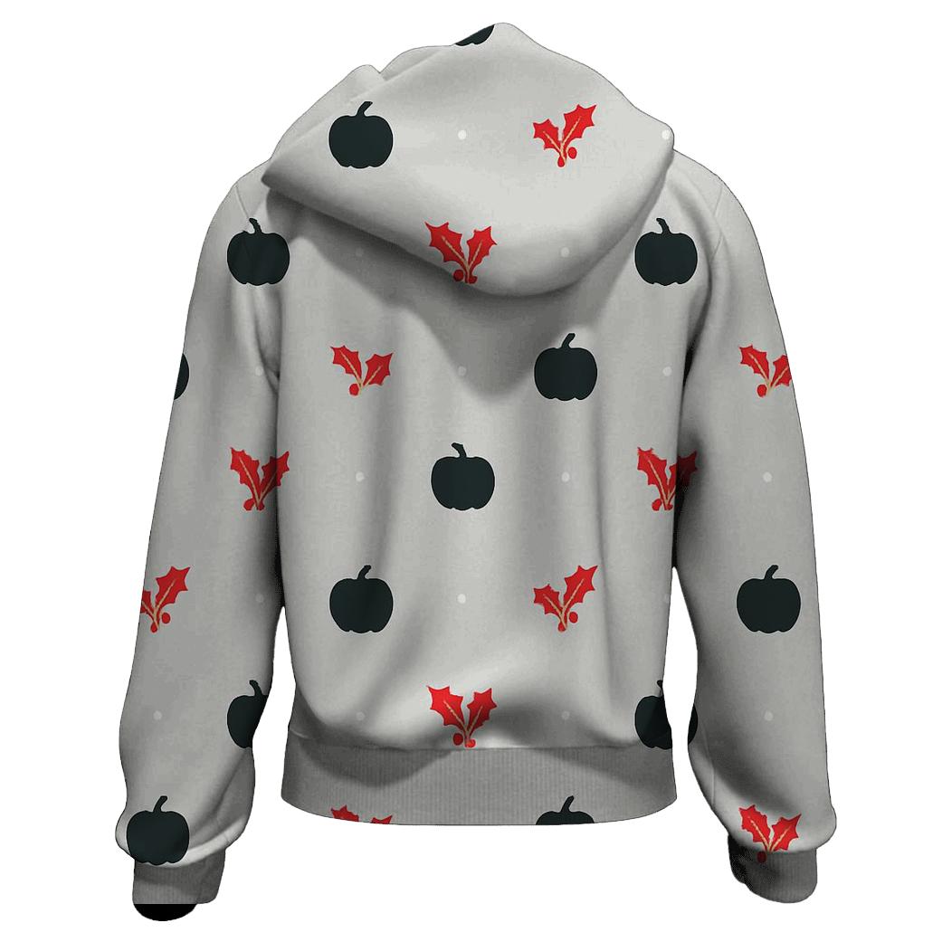 Minimal Pumpkin Silhouette Scatter embroidered hoodies