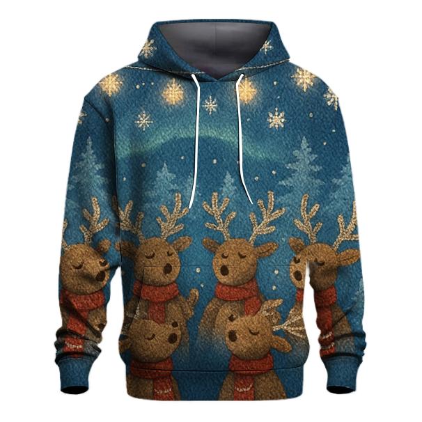 Starlit Reindeer Choir pullover hoodies