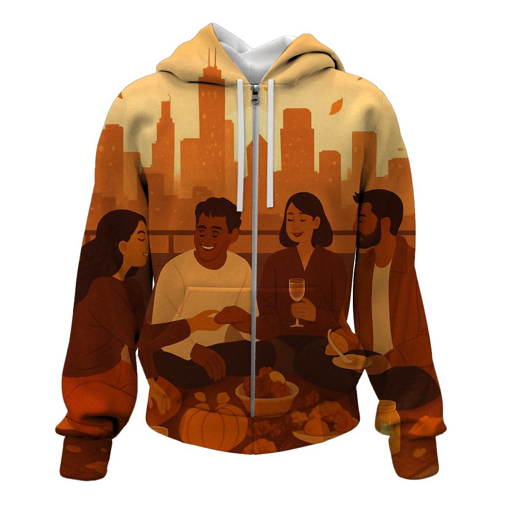 Golden Harvest Skyline embroidered hoodies