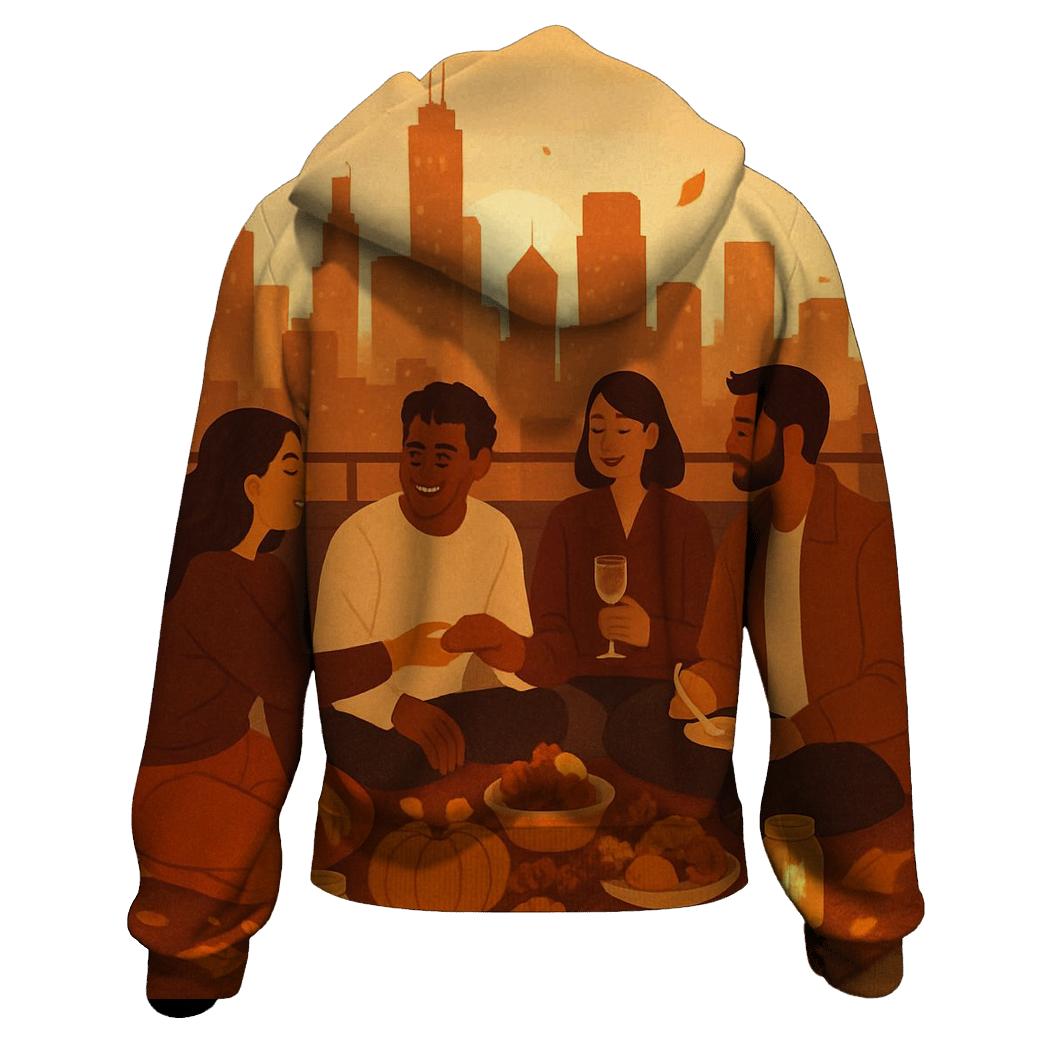 Golden Harvest Skyline embroidered hoodies