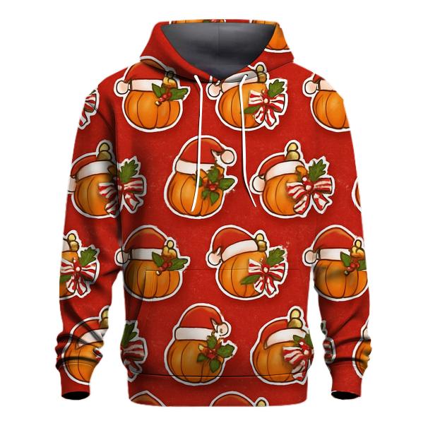 Santa Pumpkin Ornament Grid pullover hoodies