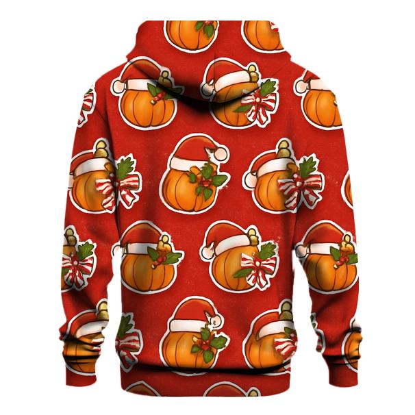 Santa Pumpkin Ornament Grid pullover hoodies