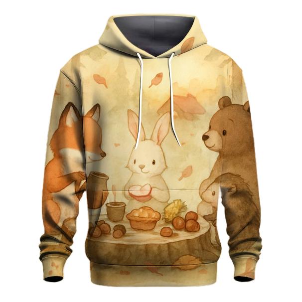 Woodland Feast Circle pullover hoodies