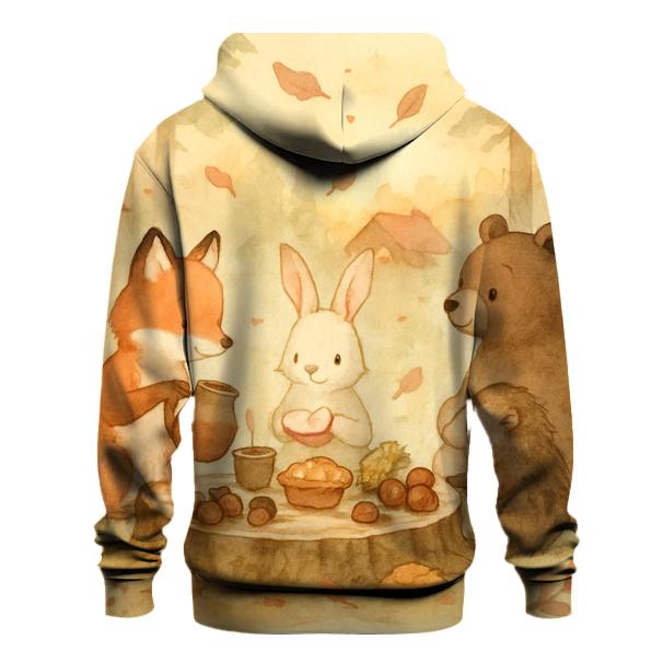 Woodland Feast Circle pullover hoodies