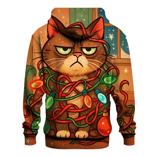 Grumpy Cat Tangled Lights pullover hoodies