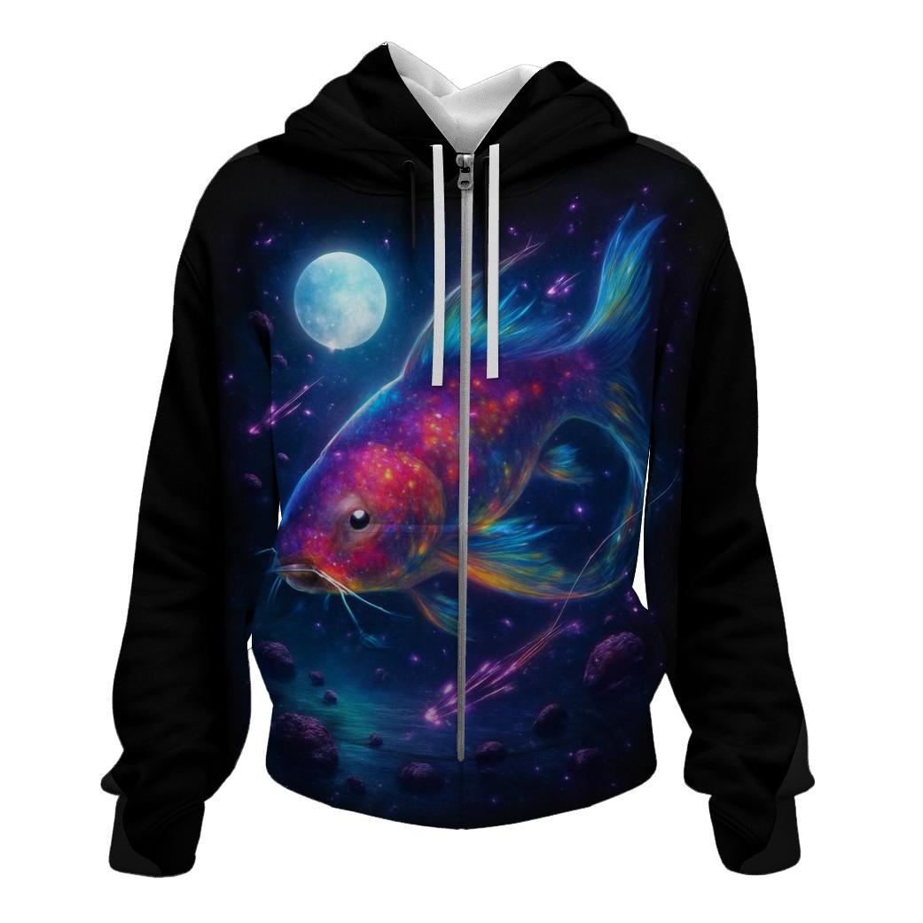 Stellar Koi Drift designer hoodies