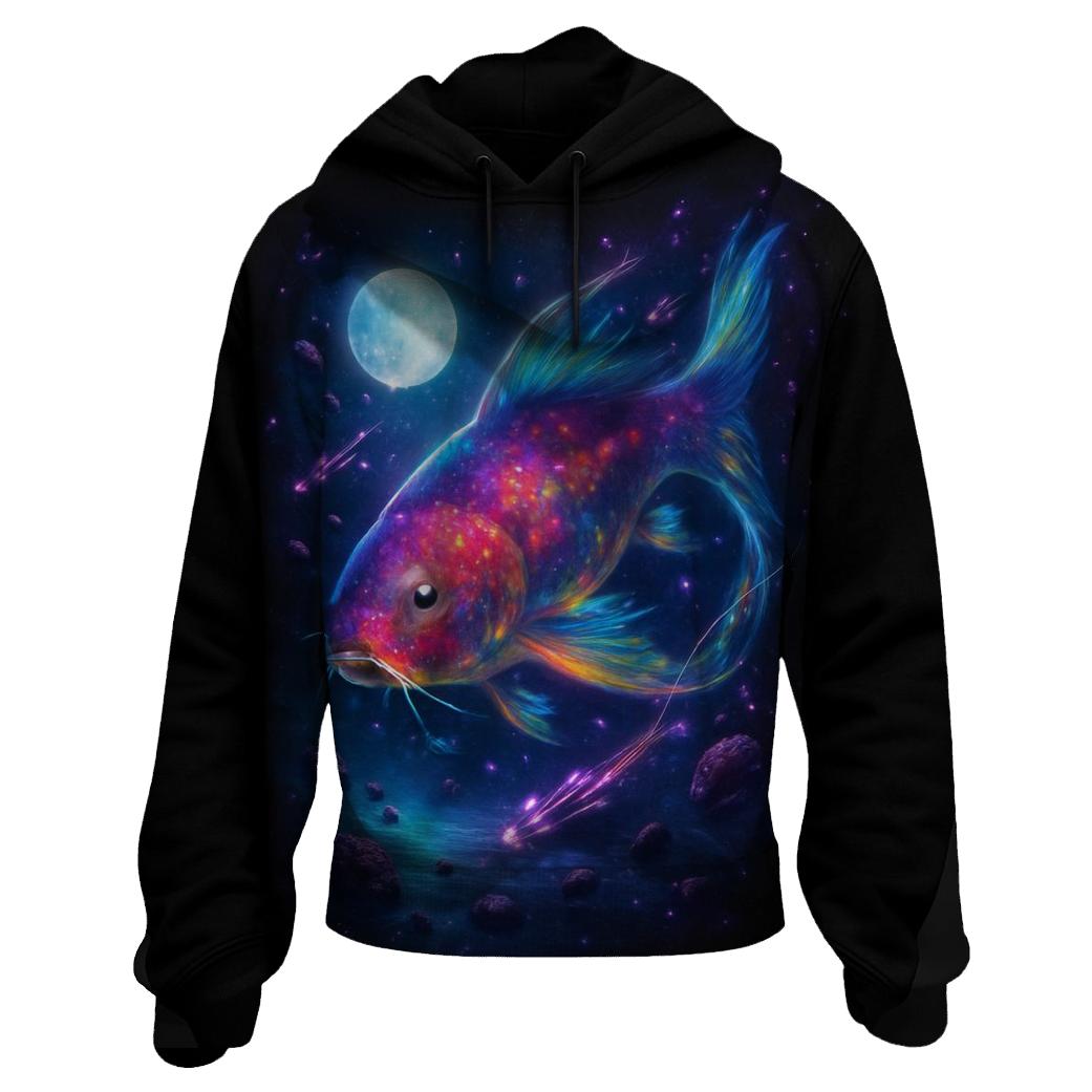 Stellar Koi Drift designer hoodies