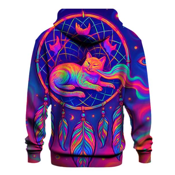 Psychedelic Dreamcatcher Cat graphic hoodies