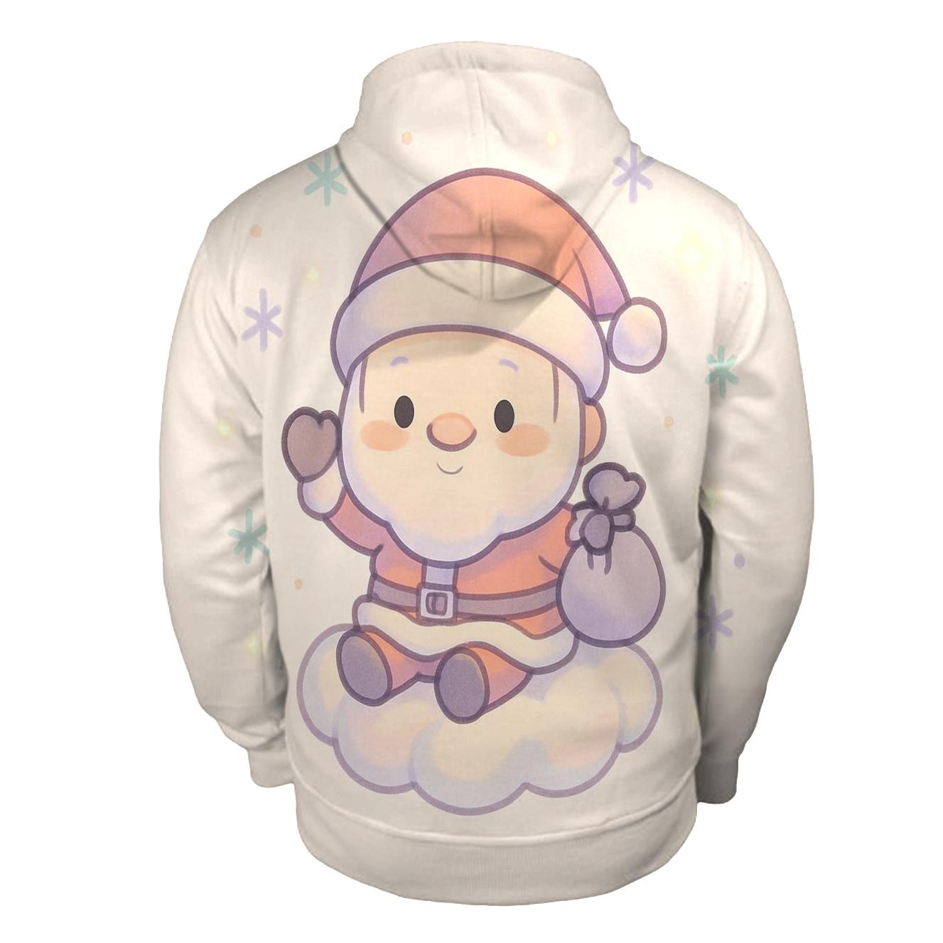 Chibi Candy Cloud Santa embroidered hoodies