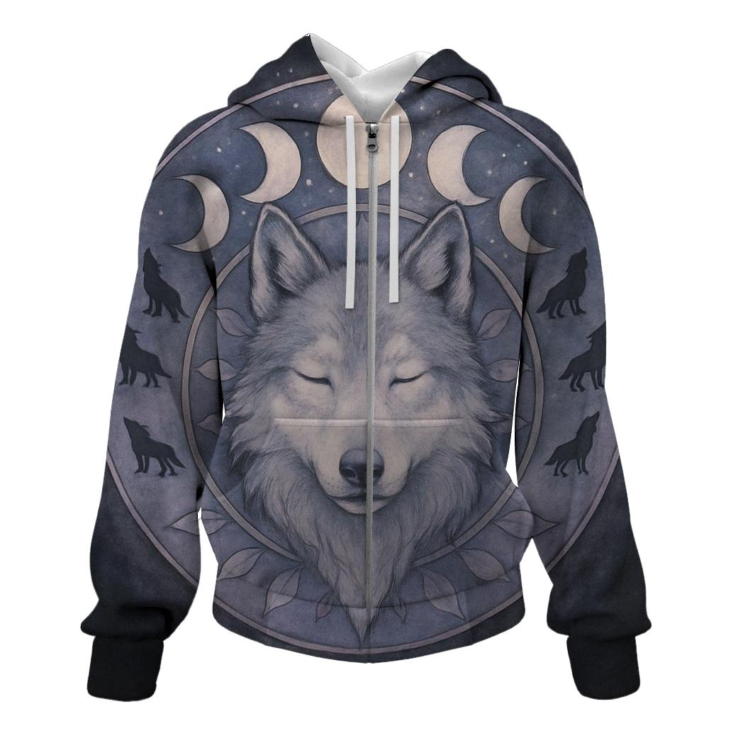Spectral Mandala Wolf hoodie styles