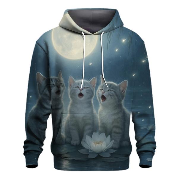 Moonlight Floral Kitty Chorus zip-up hoodies