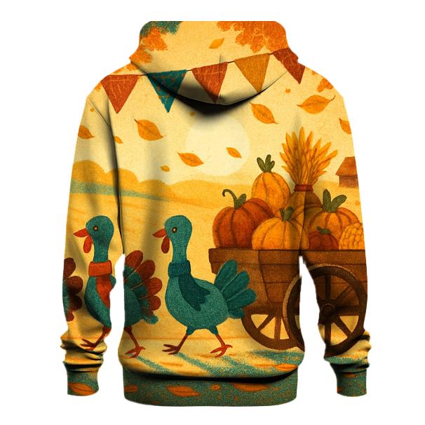 Thankful Train Of Turkeys printed hoodies