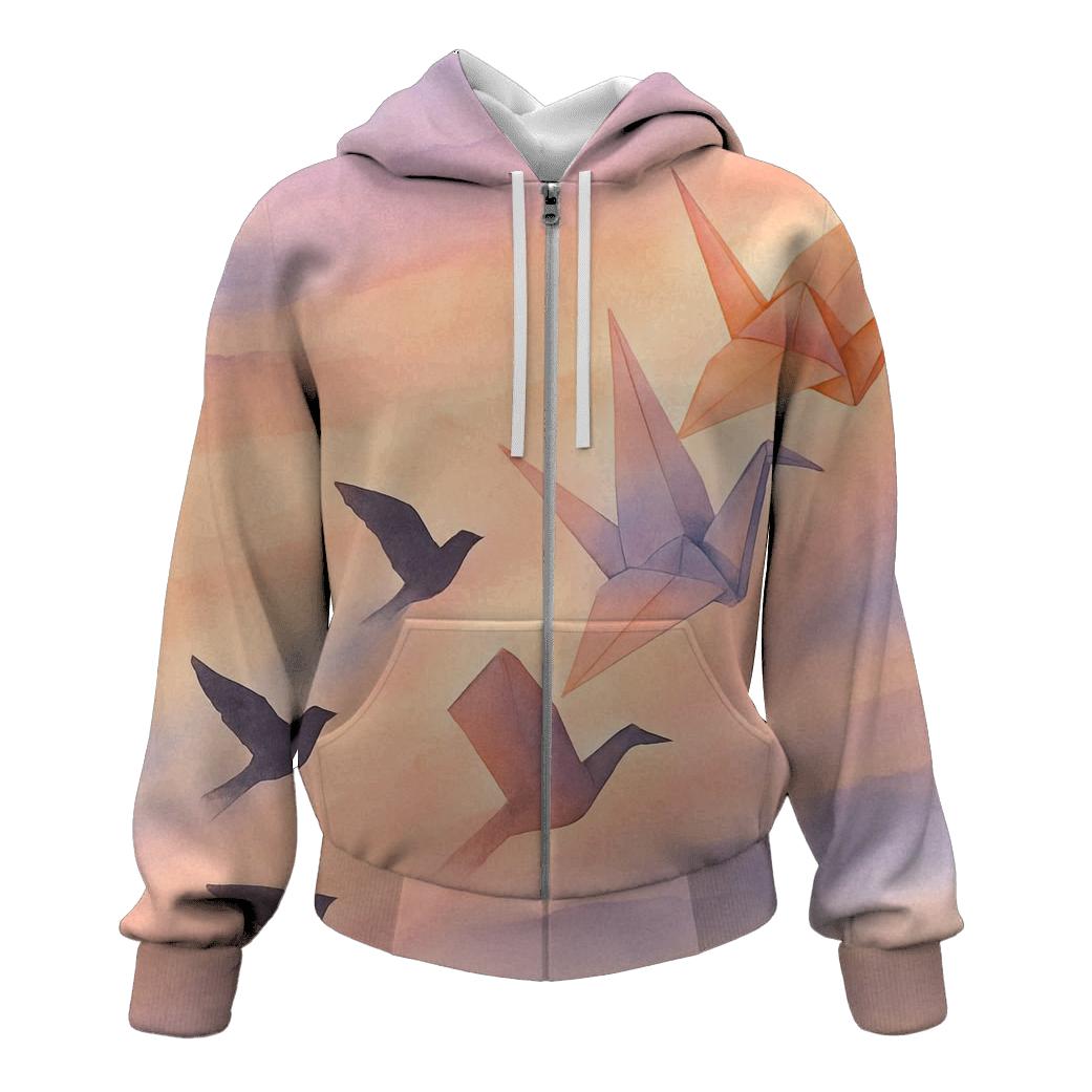 Paper Crane Sunset hoodie styles