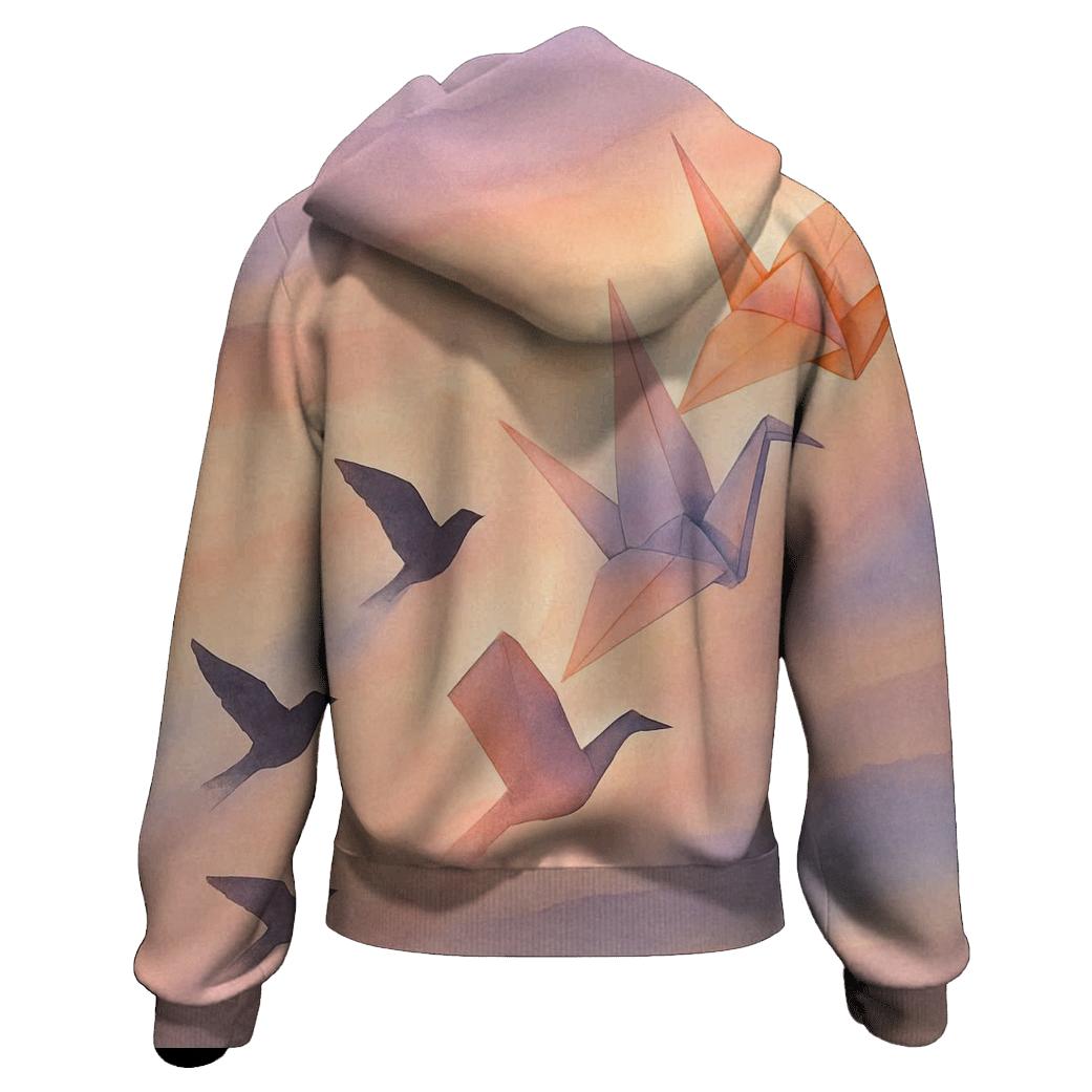 Paper Crane Sunset hoodie styles